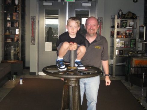 This photo is from when I visited Valve! Pictured here is Ken Birdwell and I with the official Valve.